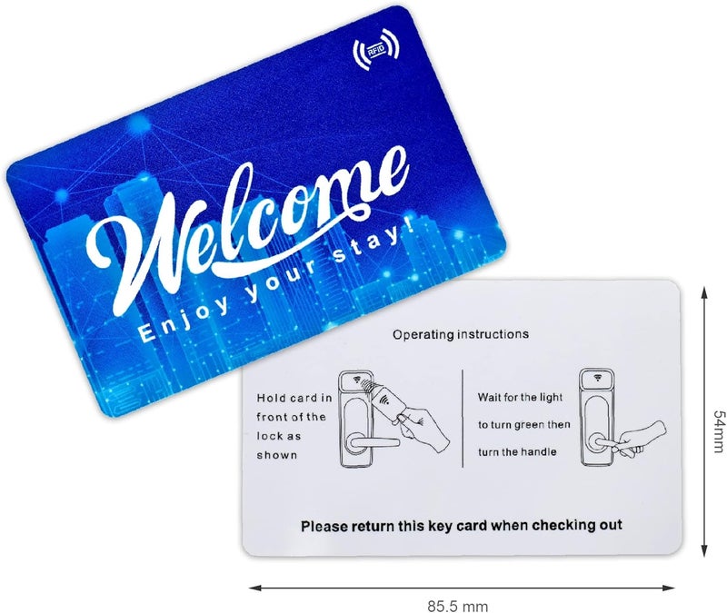 Gialer بطاقة مفتاح فندقية بدون تلامس RFID مع أظرف - مرحبًا بكم، استمتع بإقامتكم - متوافقة مع SAFLOK و KABA و ONITY و Miwa و ILCO و SECURELOX (200 بطاقة + 50 غلاف)  - Image 3